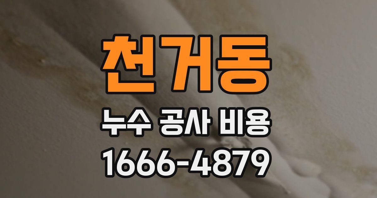 천거동 누수 공사 비용