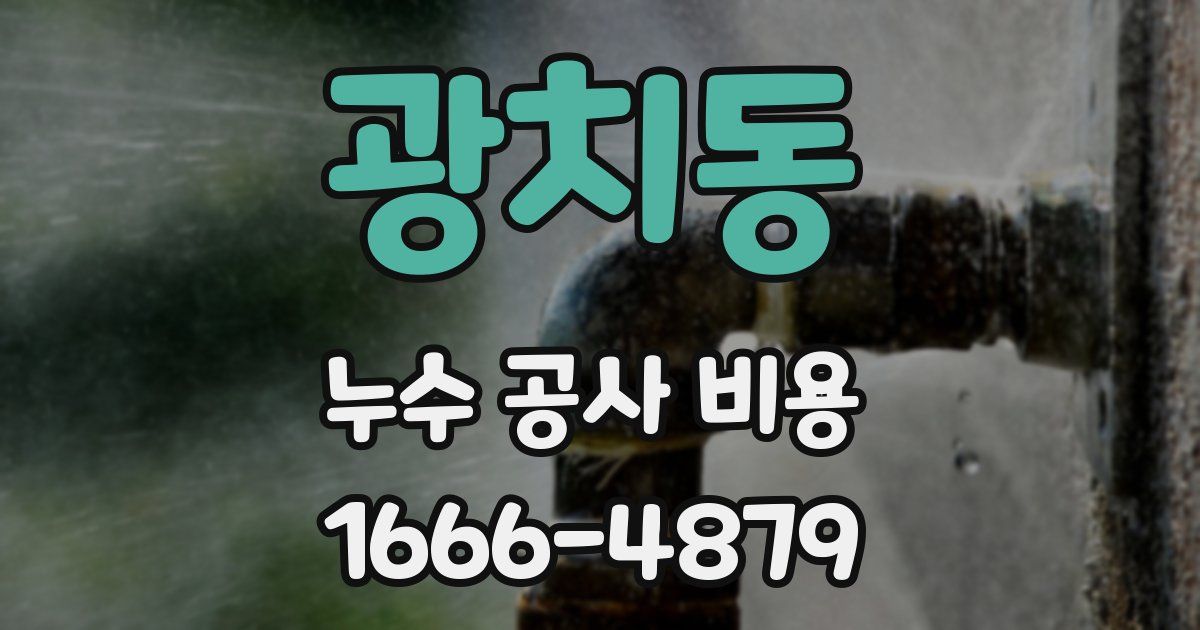 광치동 누수 공사 비용