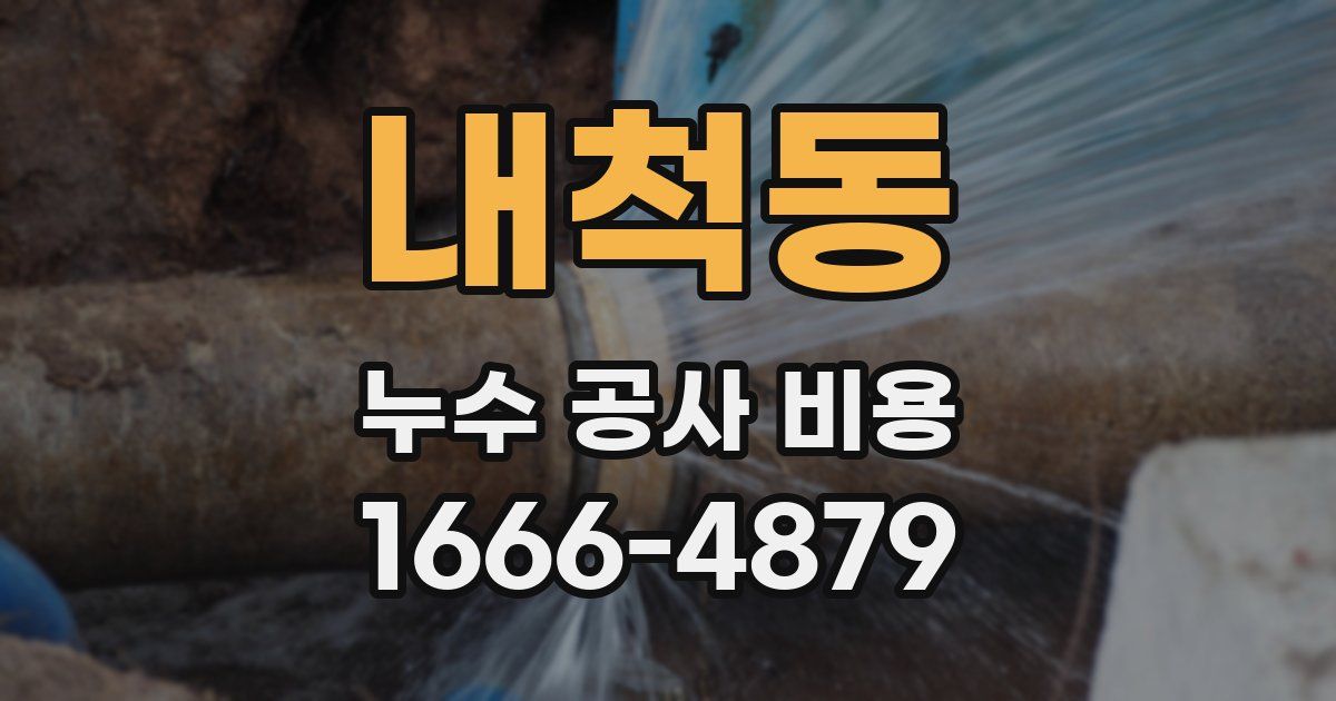 내척동 누수 공사 비용