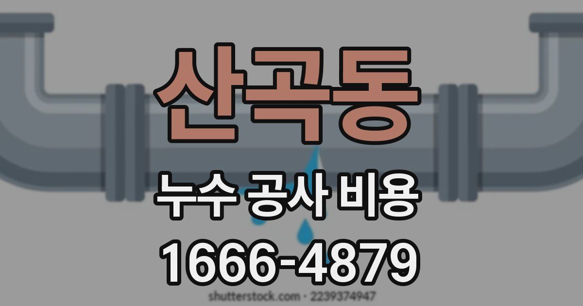 산곡동 누수 공사 비용
