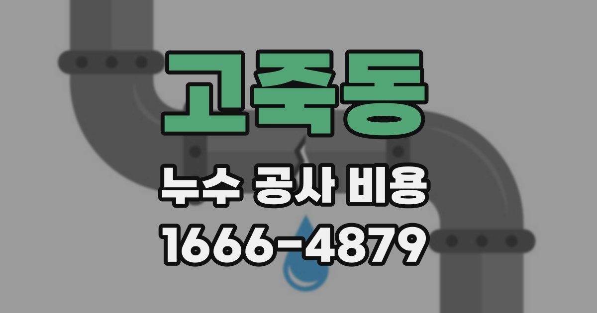 고죽동 누수 공사 비용