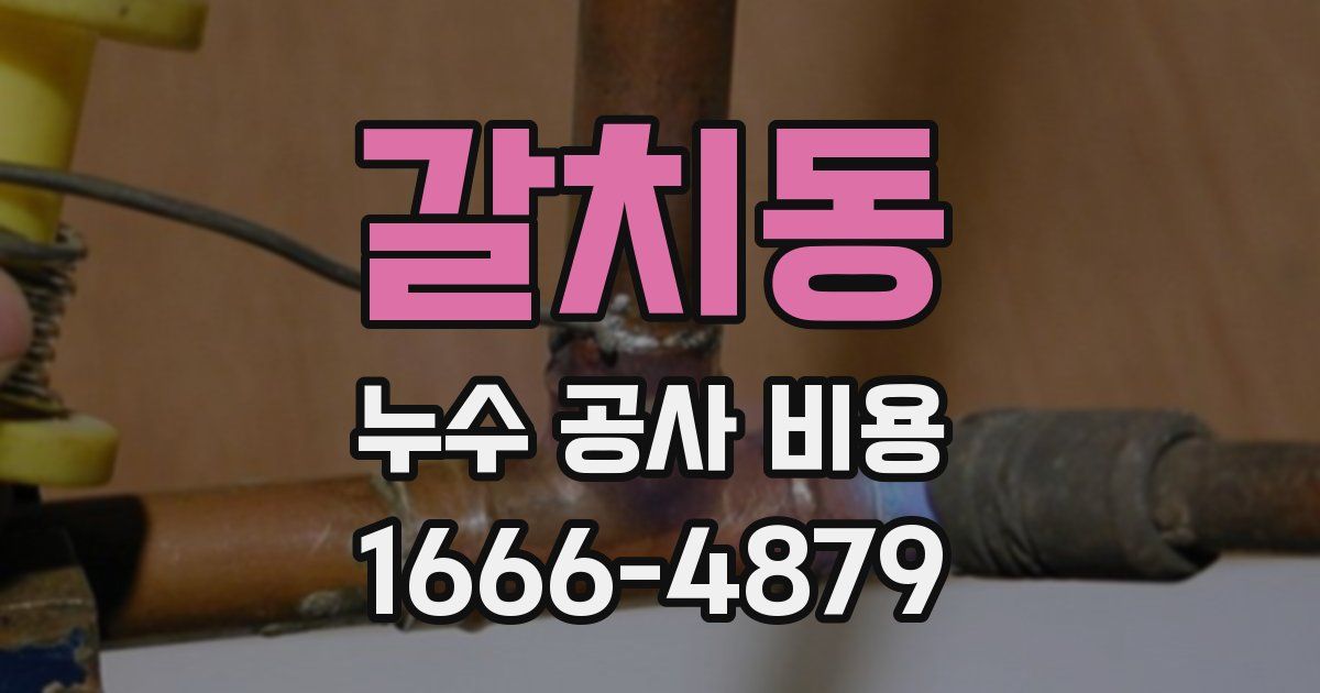갈치동 누수 공사 비용