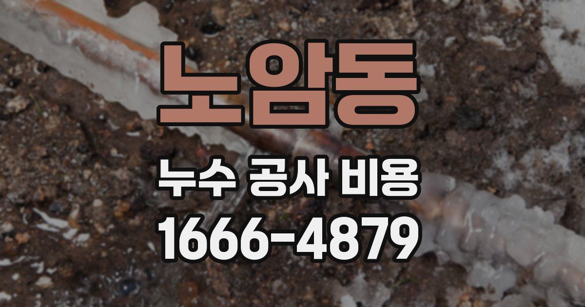 노암동 누수 공사 비용