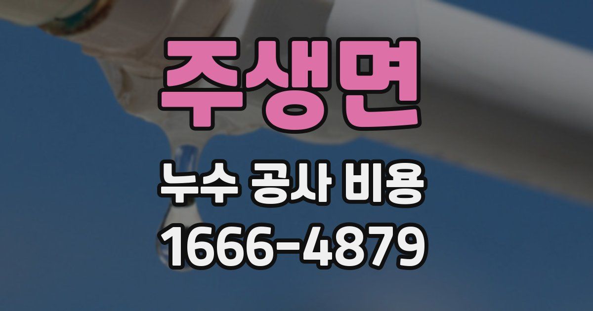 주생면 누수 공사 비용