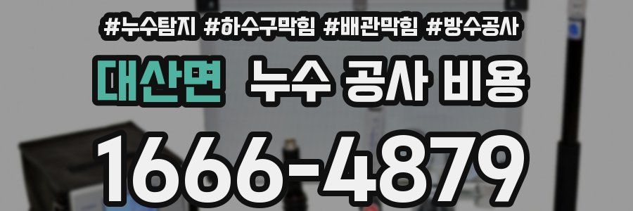 대산면 누수 공사 비용