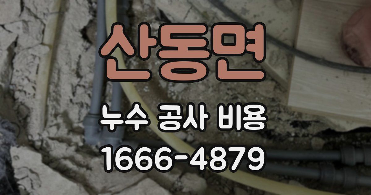 산동면 누수 공사 비용