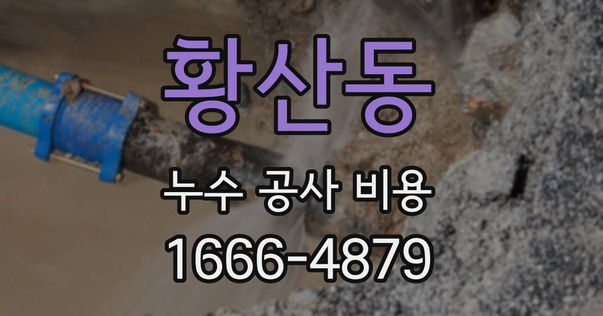 황산동 누수 공사 비용