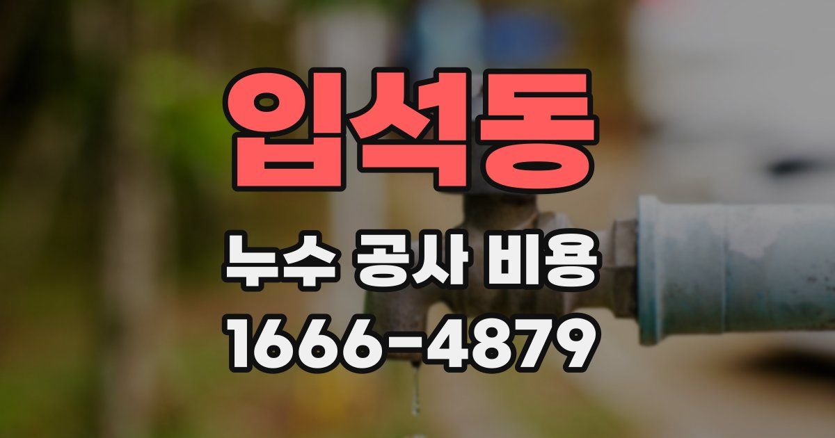 입석동 누수 공사 비용