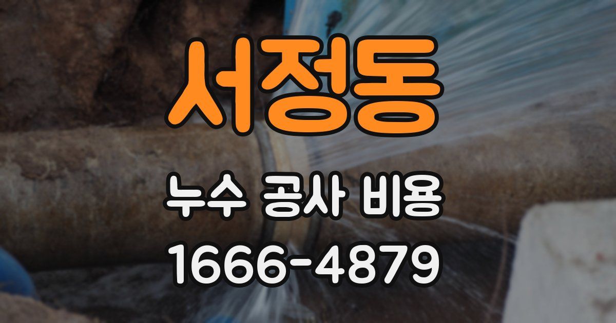 서정동 누수 공사 비용