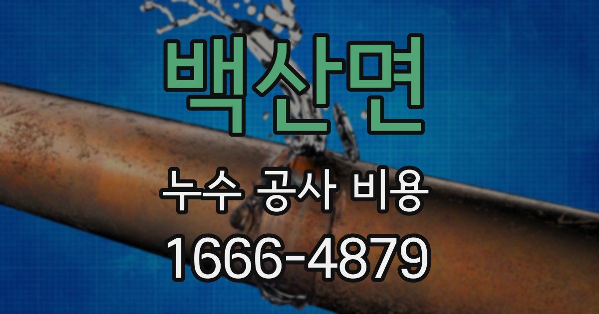 백산면 누수 공사 비용