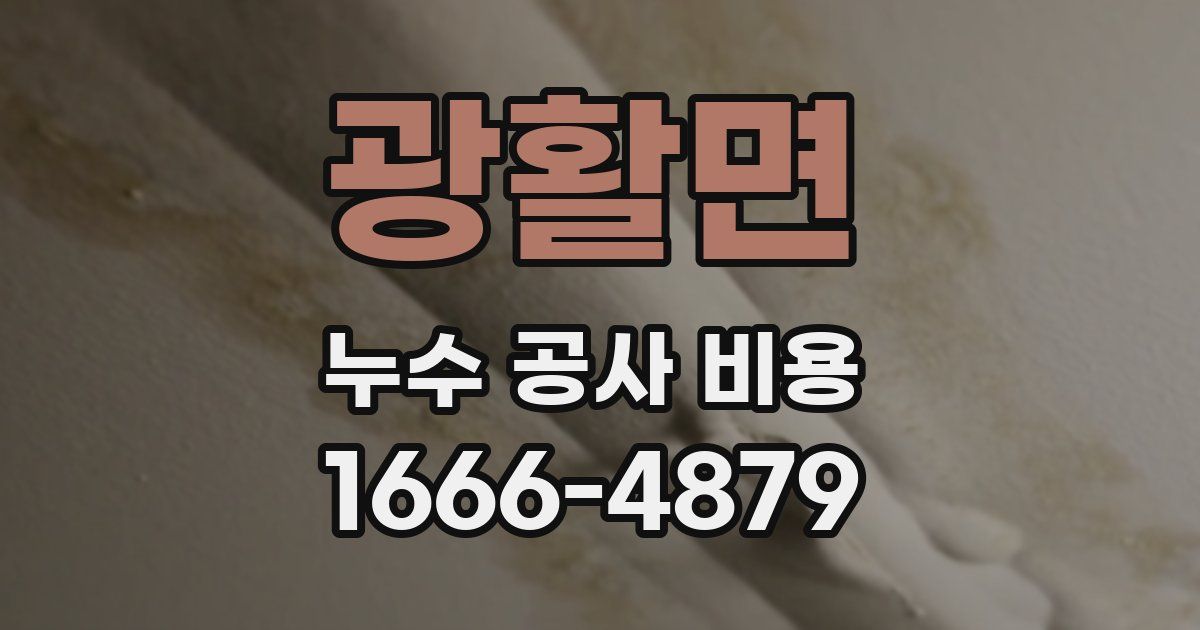 광활면 누수 공사 비용