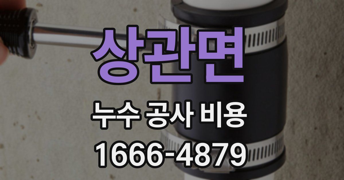 상관면 누수 공사 비용