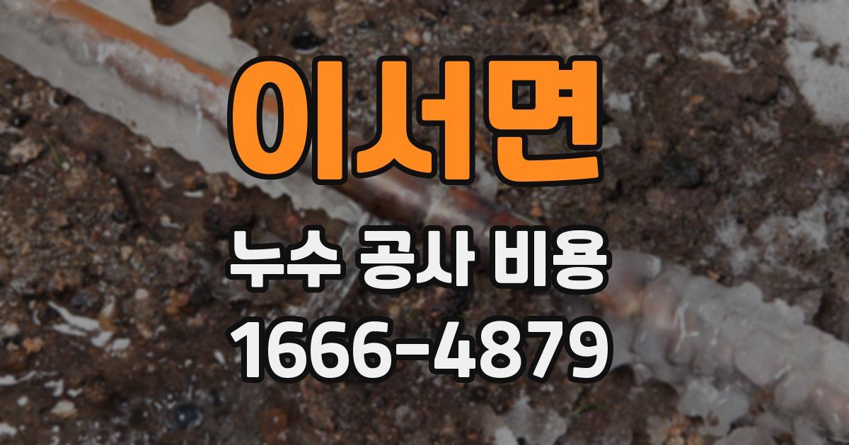 이서면 누수 공사 비용