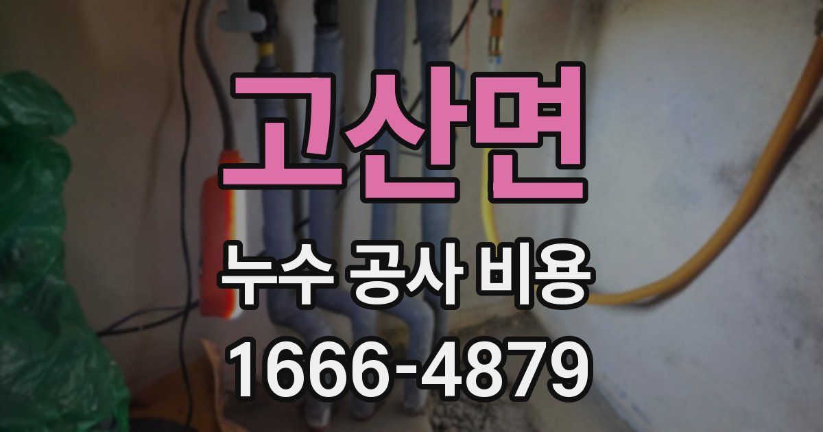 고산면 누수 공사 비용