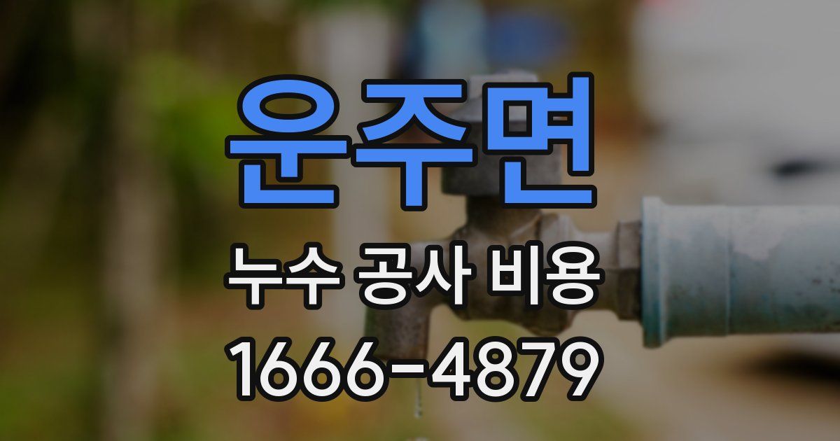 운주면 누수 공사 비용