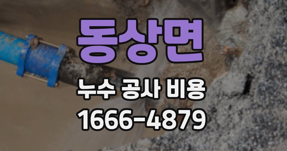 동상면 누수 공사 비용