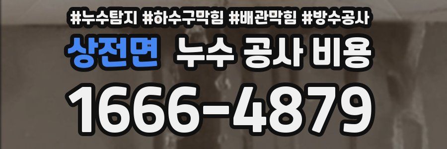 상전면 누수 공사 비용