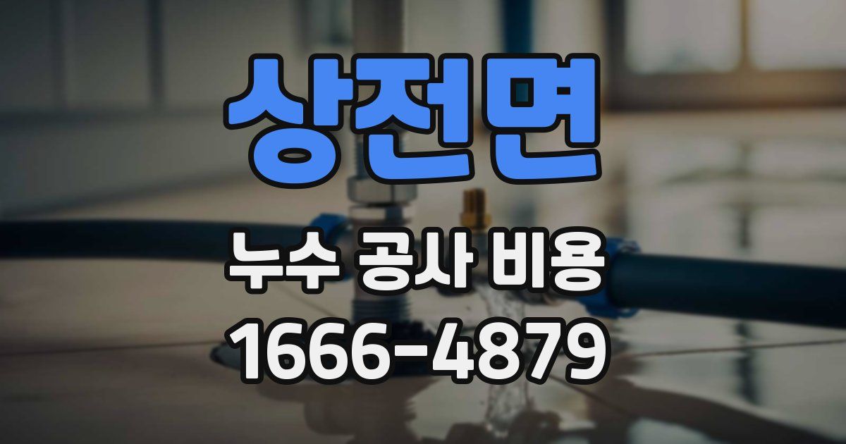 상전면 누수 공사 비용