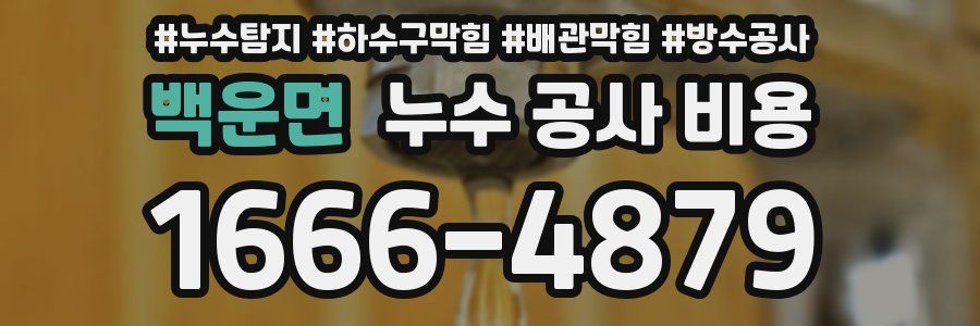 백운면 누수 공사 비용