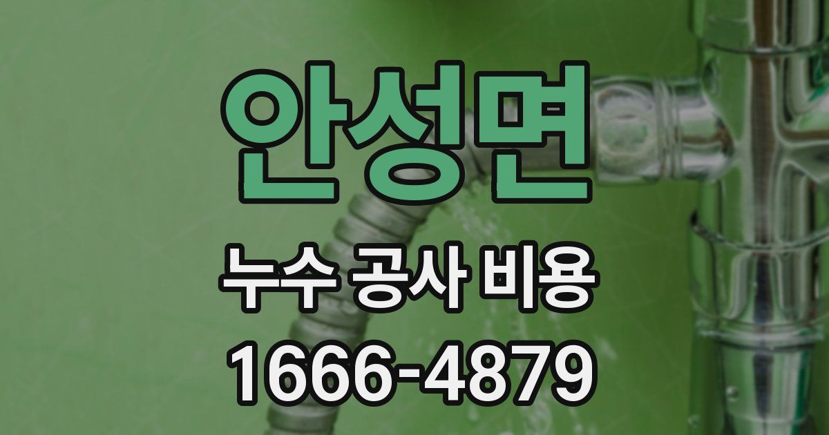 안성면 누수 공사 비용