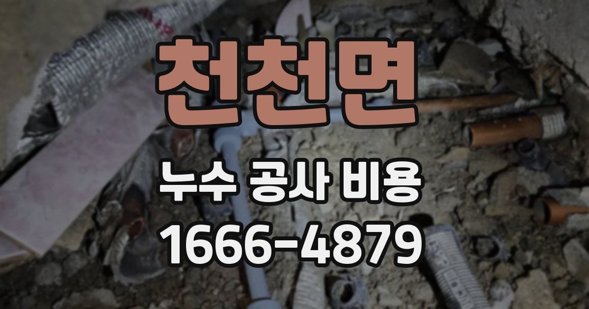 천천면 누수 공사 비용