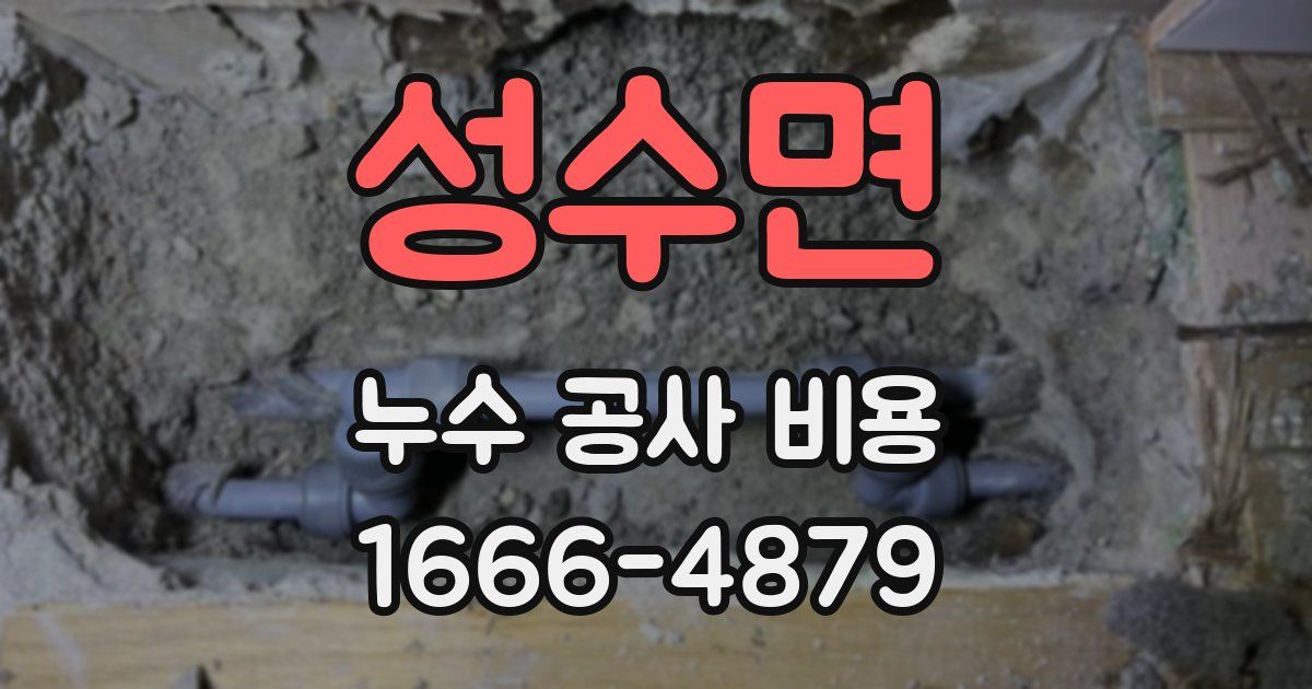 성수면 누수 공사 비용
