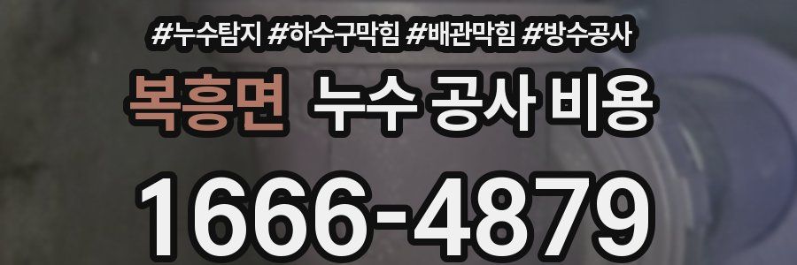 복흥면 누수 공사 비용