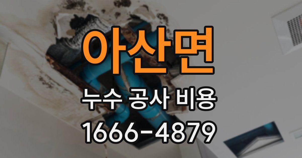 아산면 누수 공사 비용