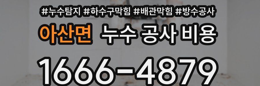 아산면 누수 공사 비용