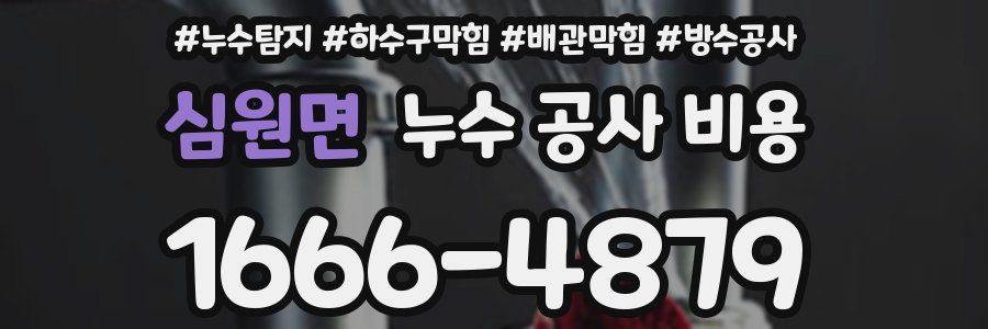 심원면 누수 공사 비용