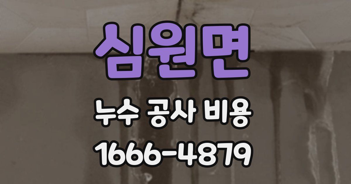 심원면 누수 공사 비용