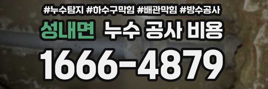 성내면 누수 공사 비용
