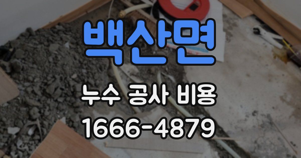 백산면 누수 공사 비용