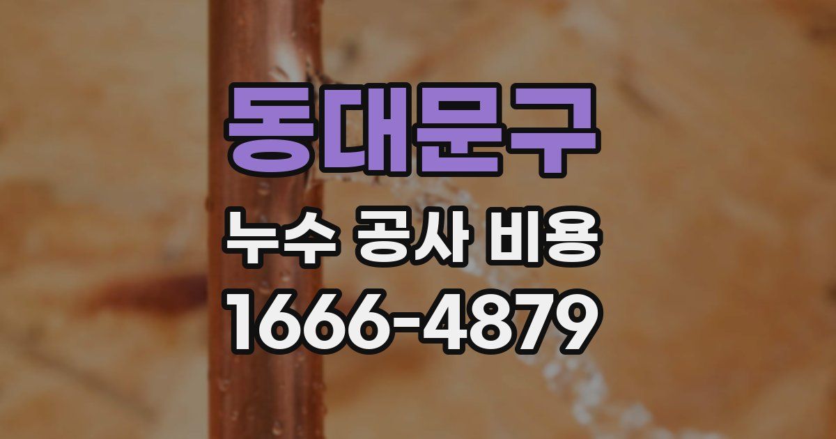 동대문구 누수 공사 비용