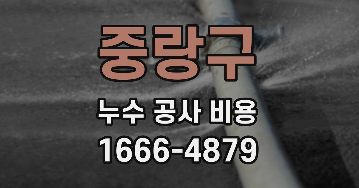 중랑구 누수 공사 비용