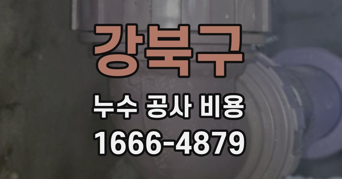 강북구 누수 공사 비용