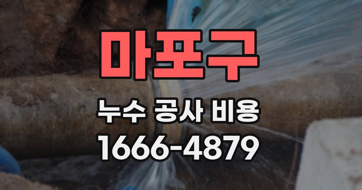 마포구 누수 공사 비용