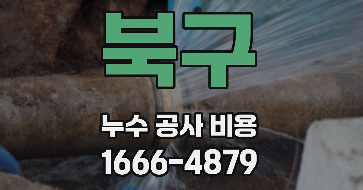 북구 누수 공사 비용