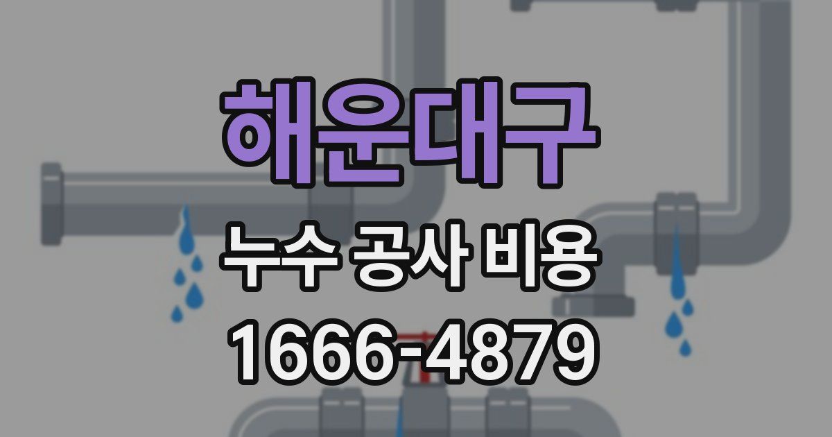 해운대구 누수 공사 비용