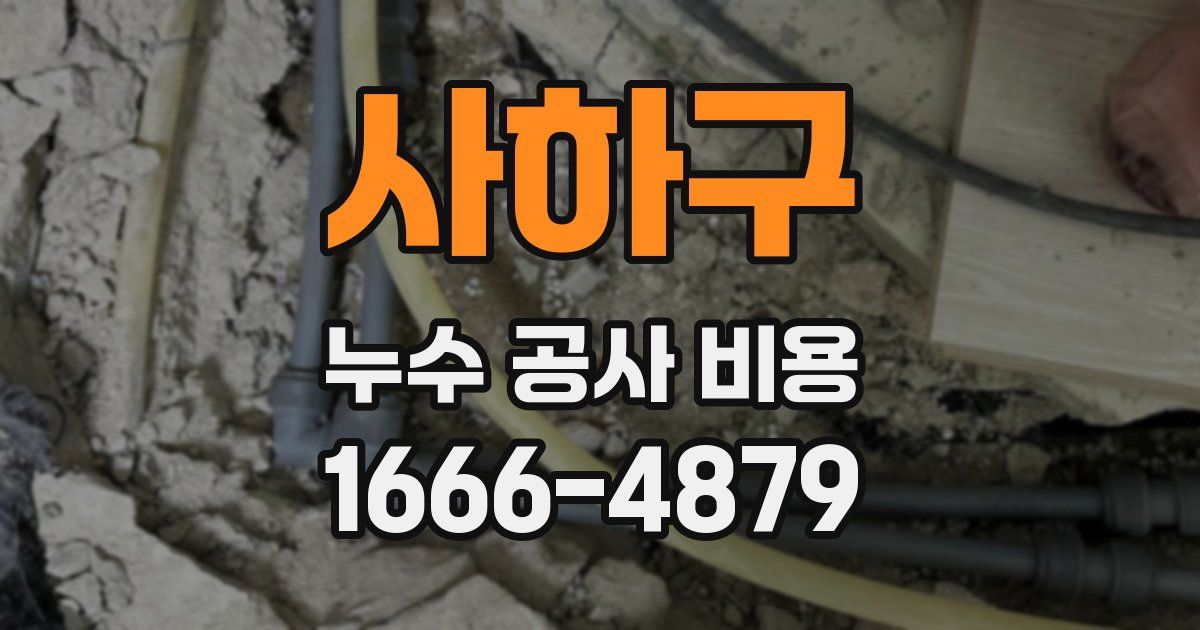 사하구 누수 공사 비용