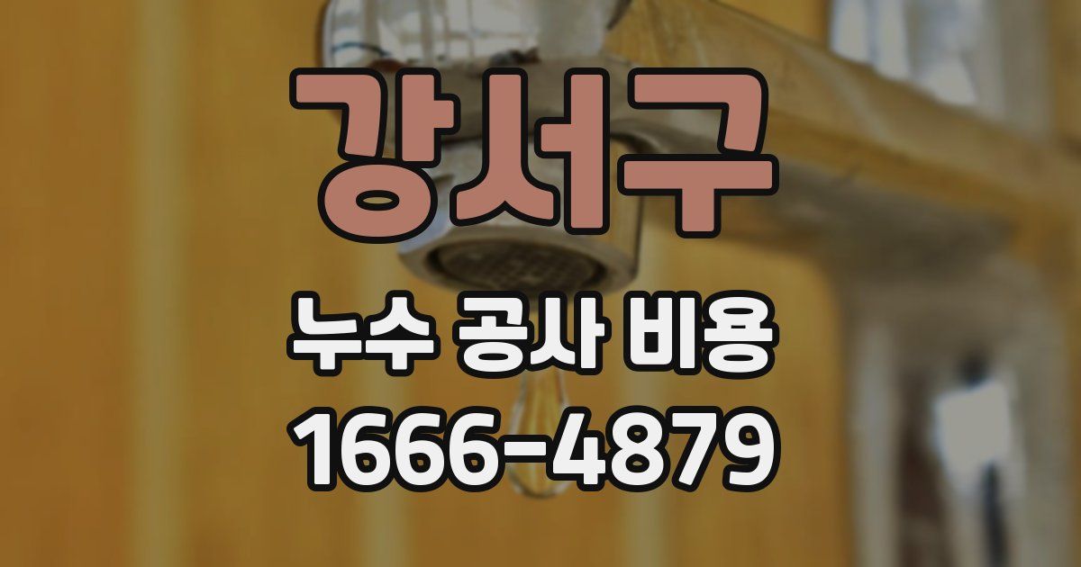 강서구 누수 공사 비용