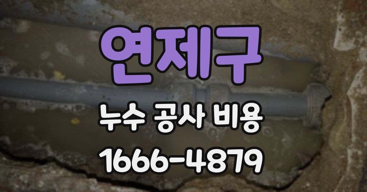 연제구 누수 공사 비용