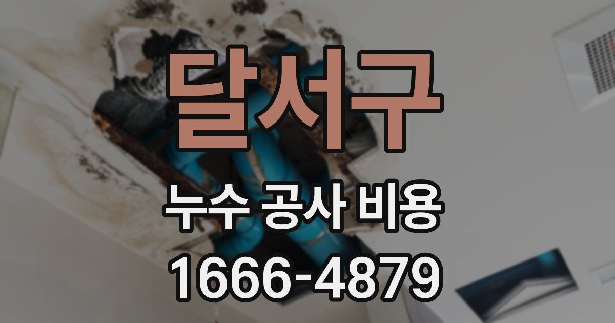 달서구 누수 공사 비용