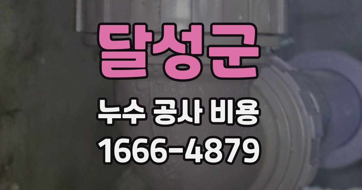 달성군 누수 공사 비용