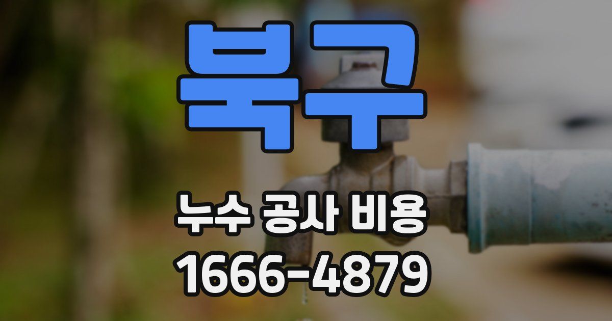 북구 누수 공사 비용