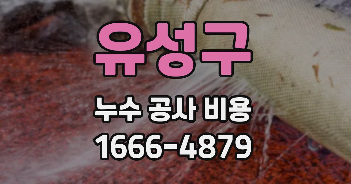 유성구 누수 공사 비용