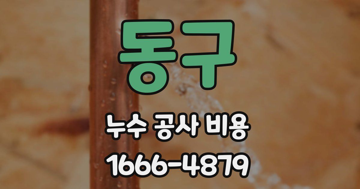 동구 누수 공사 비용