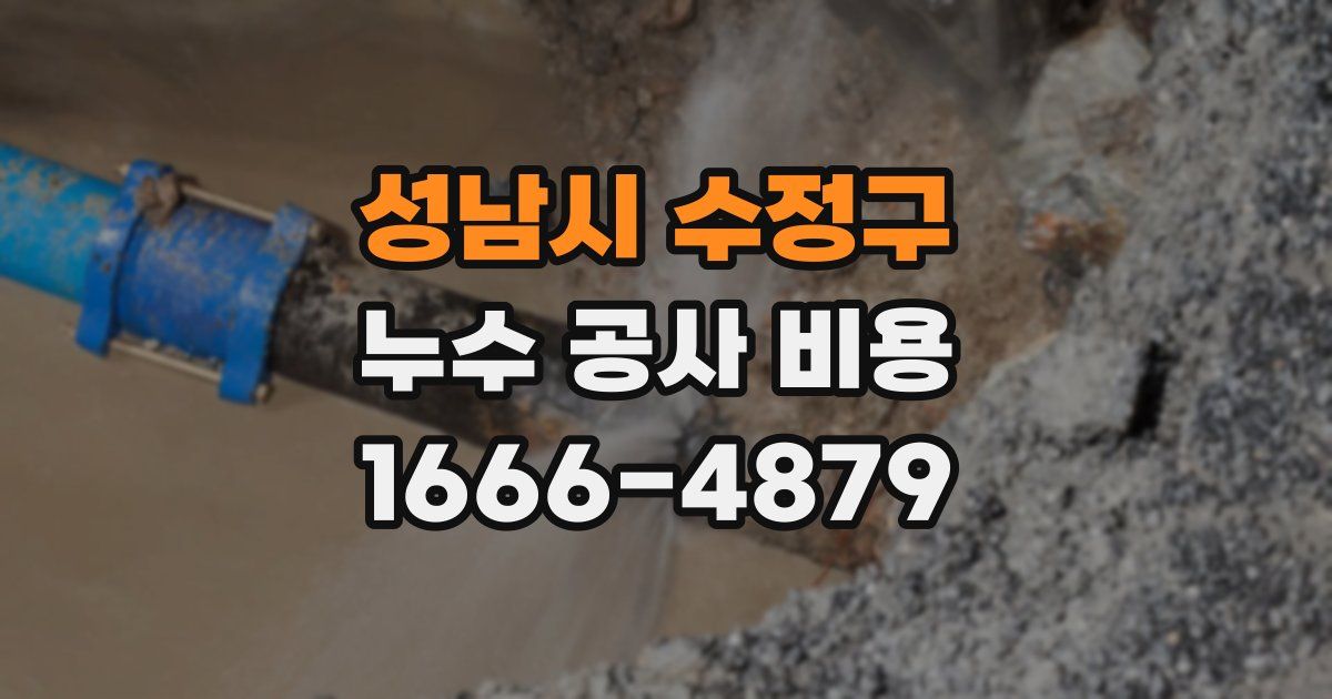 성남시 수정구 누수 공사 비용
