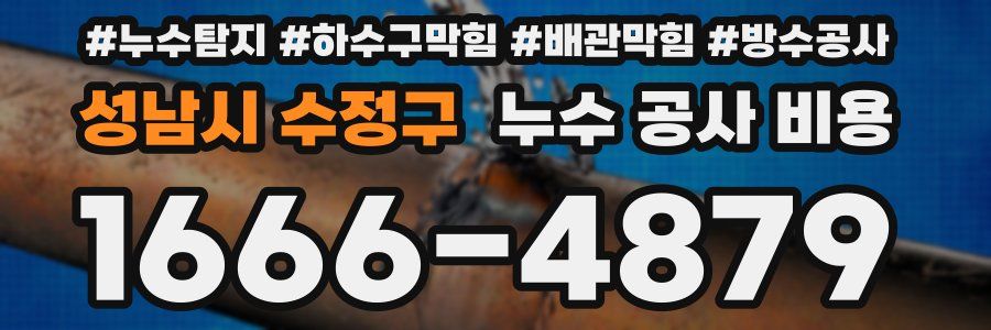성남시 수정구 누수 공사 비용