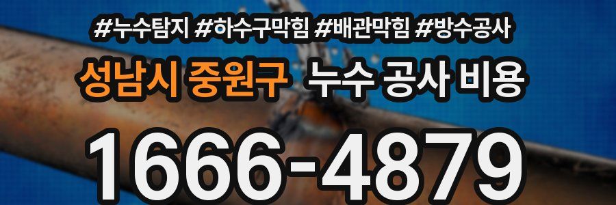 성남시 중원구 누수 공사 비용